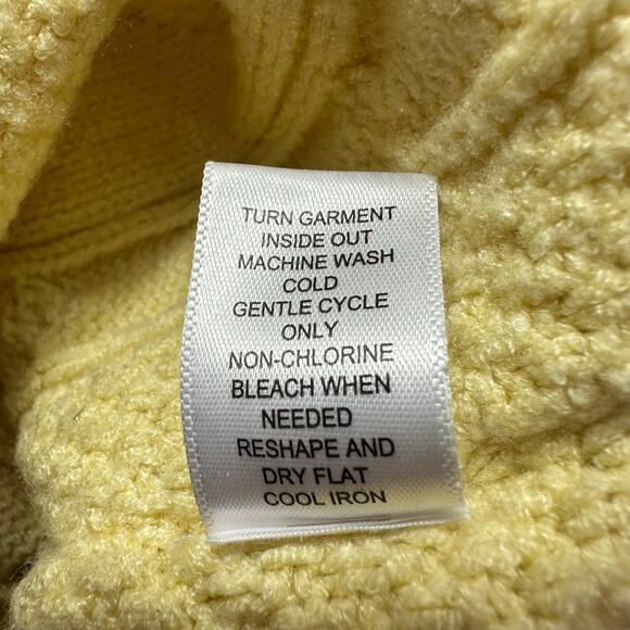 Hazel Moon Crop Cardigan Sweater Vest Butter Yellow Cable Knit Womens Small Top - Picture 6 of 6